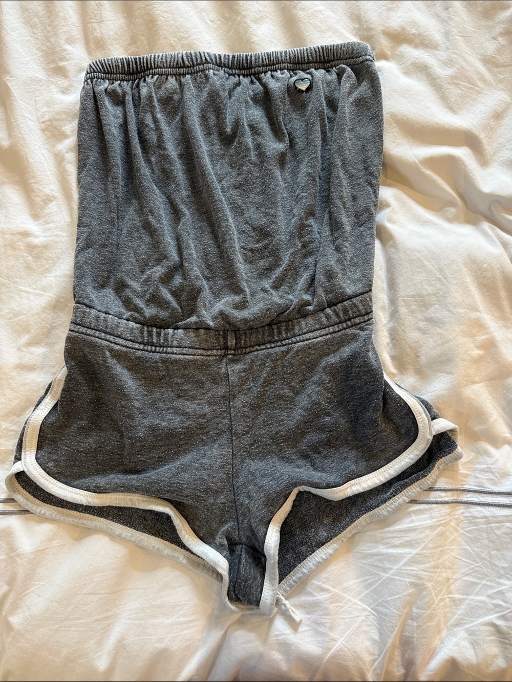 Spiritual Gangster Charcoal Gray Athletic Shorts with White Trim
